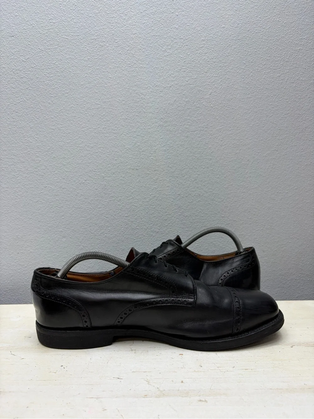 Allen Edmonds Black Leather Park Avenue Cap-Toe Oxford Shoes Size 12
